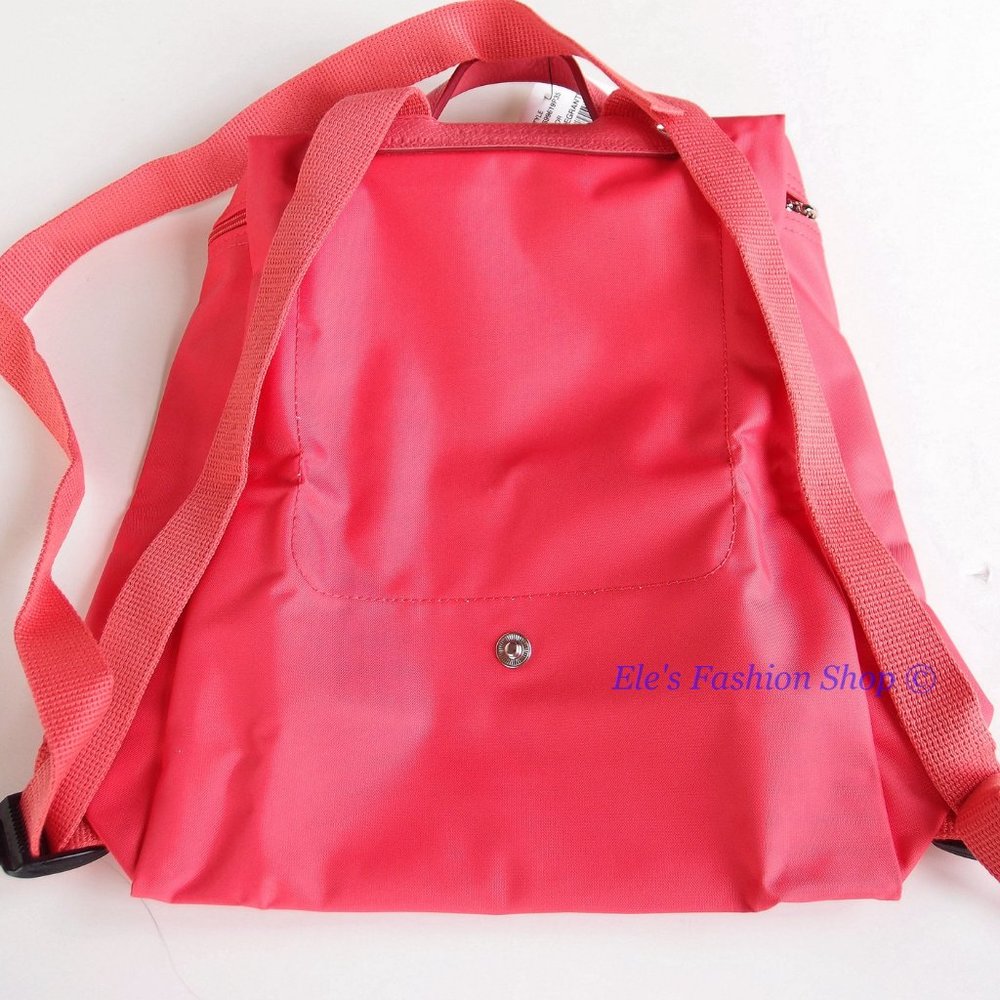 NWT LONGCHAMP Le Pliage Club Nylon Travel Backpack Pomegranate Pink AUTHENTIC - Picture 11 of 13